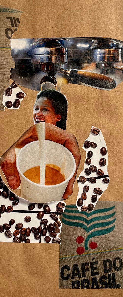 Woman Coffe Time Collage by Halyna Kirichenko
