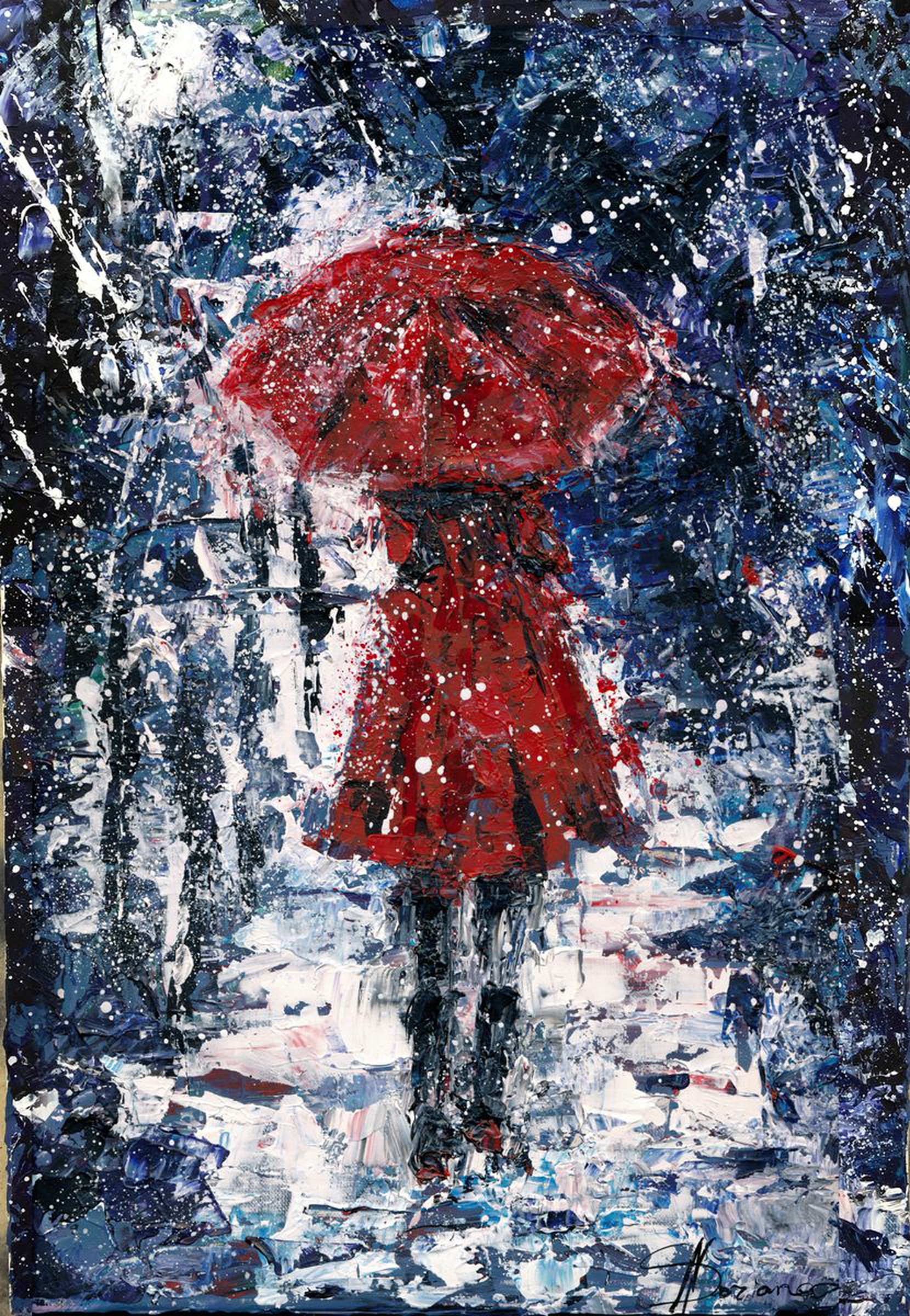 Girl With Red Umbrella By Doriana Popa Artfinder