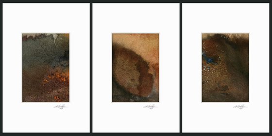 Seeking Spirit Collection 8 - 3 Small Matted paintings by Kathy Morton Stanion