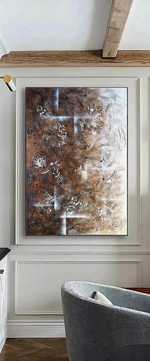 Textured, golden, brown Buds in the Bronze by Tatiana Malinovscaia