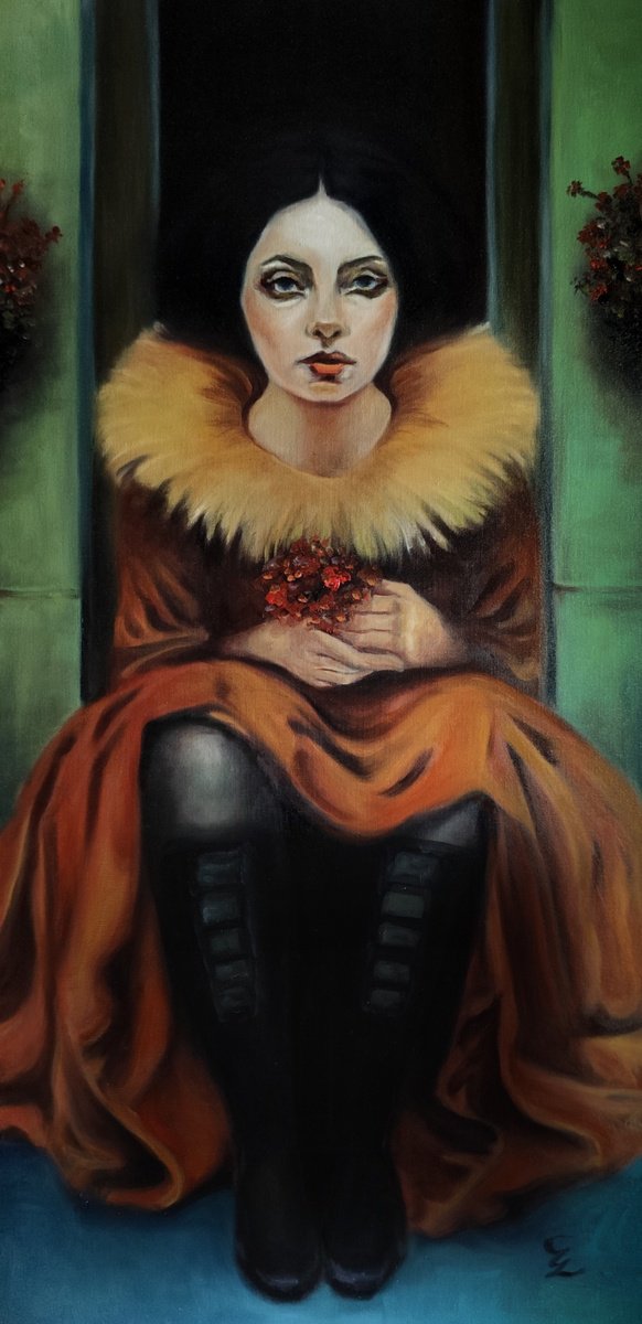 Photorealistic Portrait Oil Painting By Veronica Ciccarese, 12 X 24", Like Water For Flowers, Original Artwork