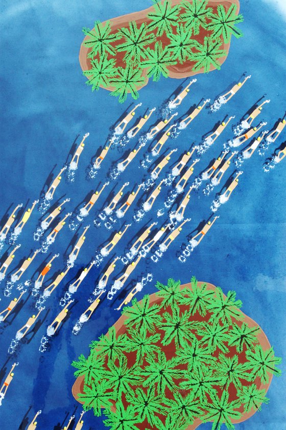 Swimmers 771 · in Epoxy Resin Royal Davui Island, Fiji blue waters