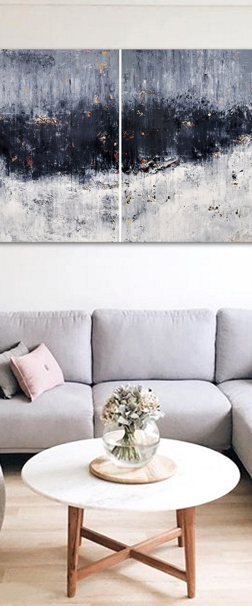 200x100cm. / abstract painting / Abstract 2163 by Alex Senchenko