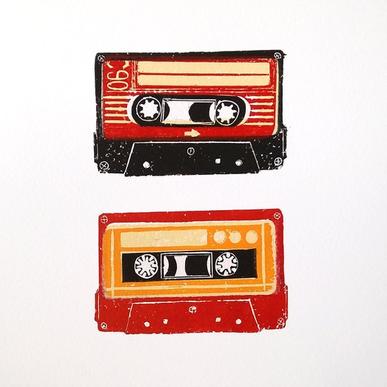 Linocut tapes duo #16