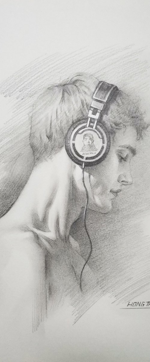 The Man Listening to Music by Hongtao Huang