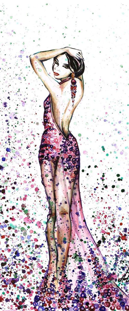 Lady in Purple Dress by Diana Aleksanian
