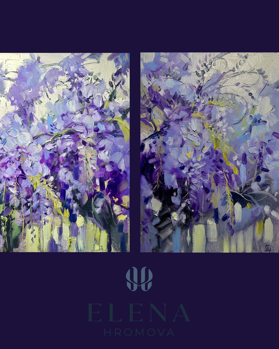Spring Wisteria By Olena Hromova, 14 X 20, Artwork For Sale On Artfinder