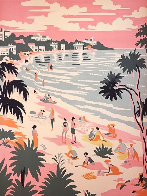 Beach tiole print by Kosta Morr