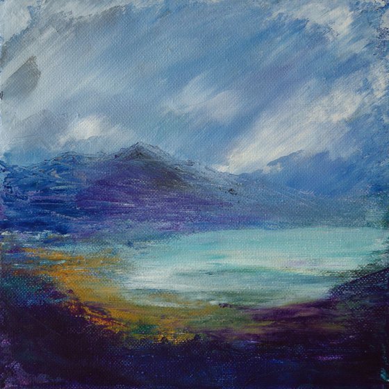 Turquoise Bay, Scottish mountain landscape scene