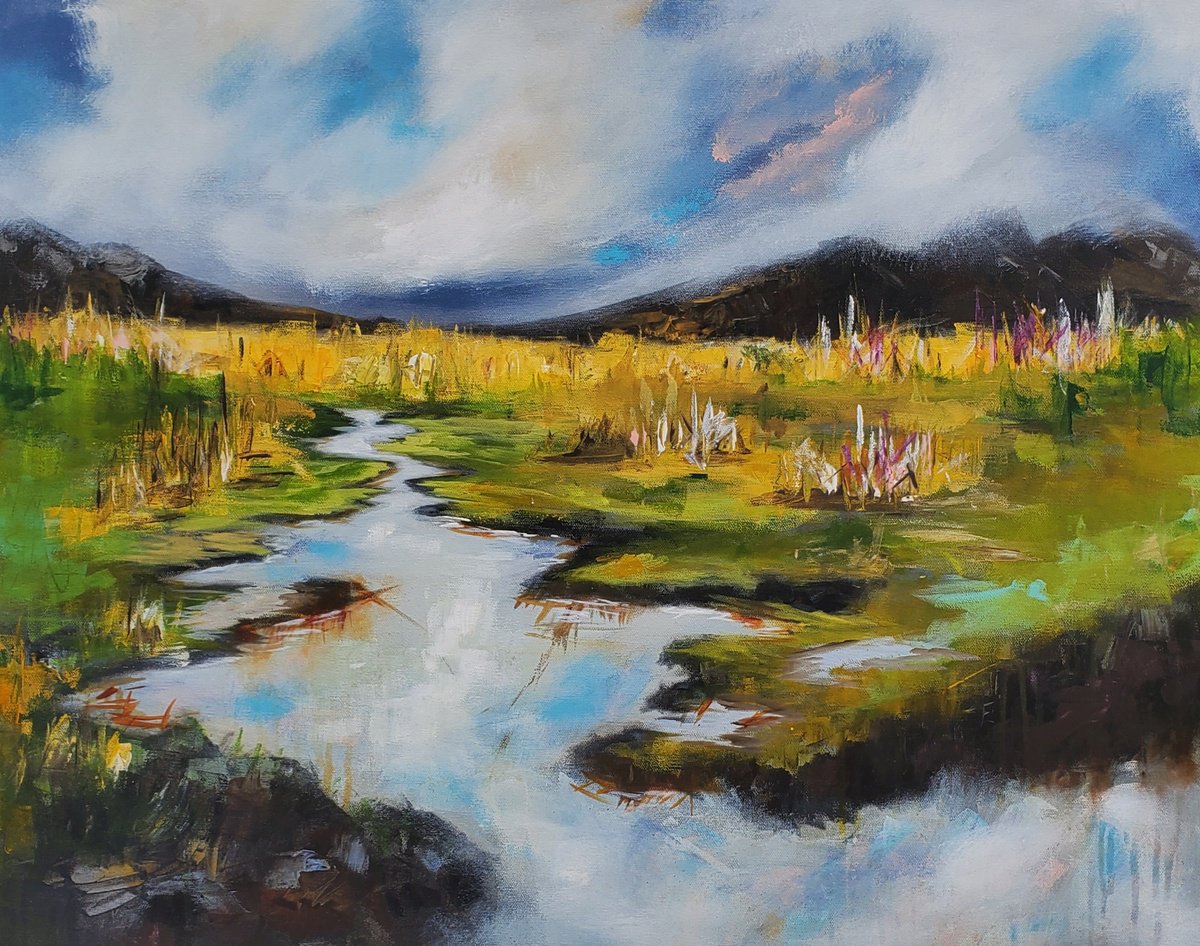 Impressionistic Landscape Acrylic Painting By Niyati Jiwani, 30 X 24", Naturebound, Original Artwork
