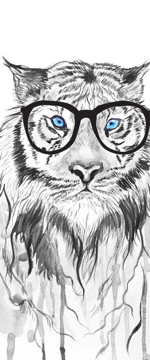 Tiger, watercolor by Luba Ostroushko