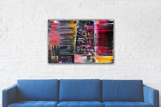 "Ferocious" - Free USA Shipping - Original PMS Abstract Acrylic Painting On Canvas - 36" x 24"