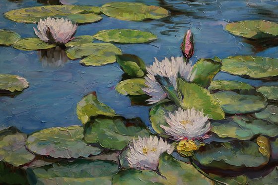 "Dance of petals on the water"