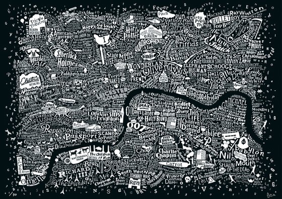 London Film Map (Black A2)