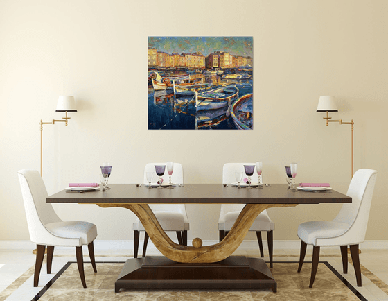 ""Boats at the pier""