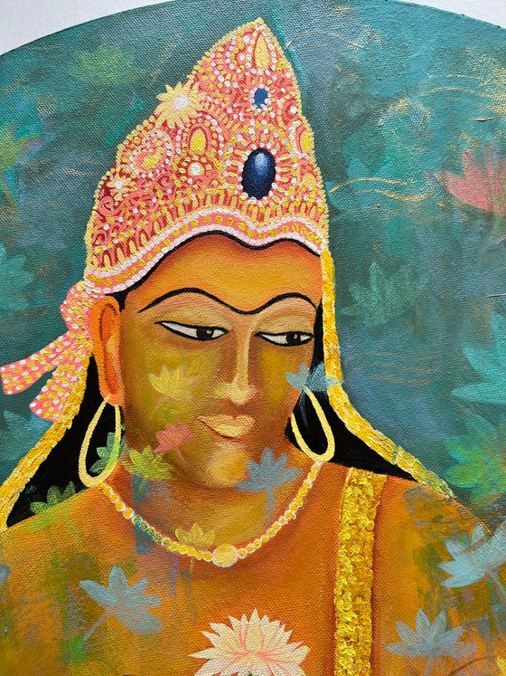 Padmapani with lotus! Ajanta painting