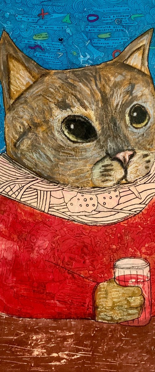 Drinking cat #25 by Pavel Kuragin