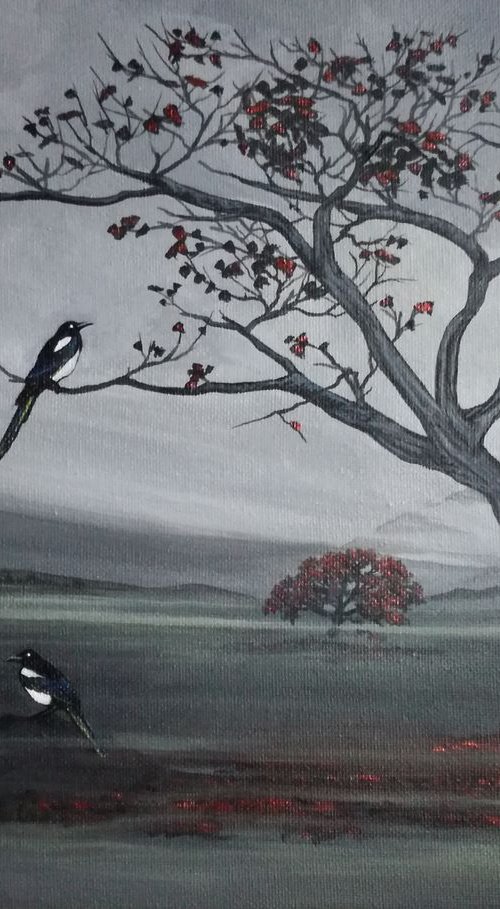 Magpie tree. by Zoe Adams