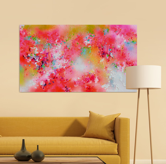 Fresh Moods 59 - Large Pastel Red and Pink Art