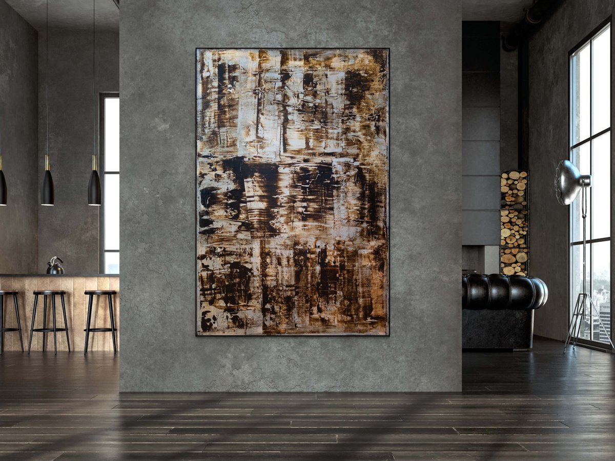 Expressive Abstract Acrylic Painting By Elide Pizzini, 24 X 35, The Stars, Original Artwork