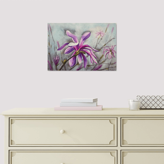 Magnolia watercolor flowers №2