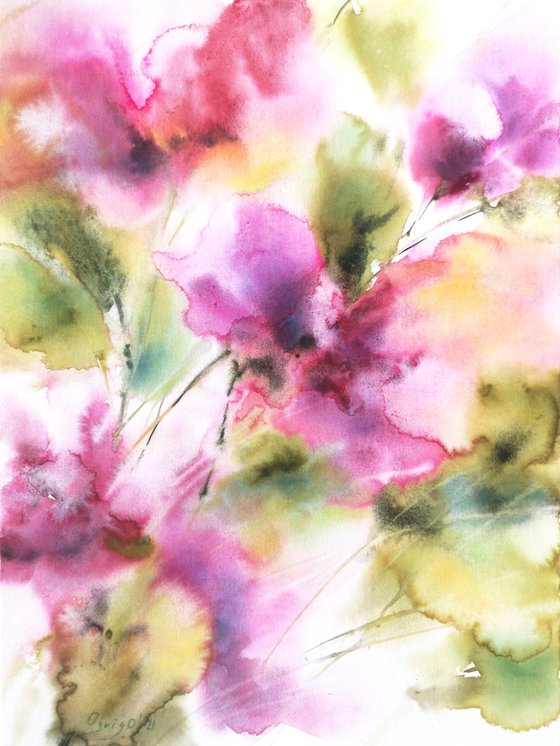 Abstract pink flowers