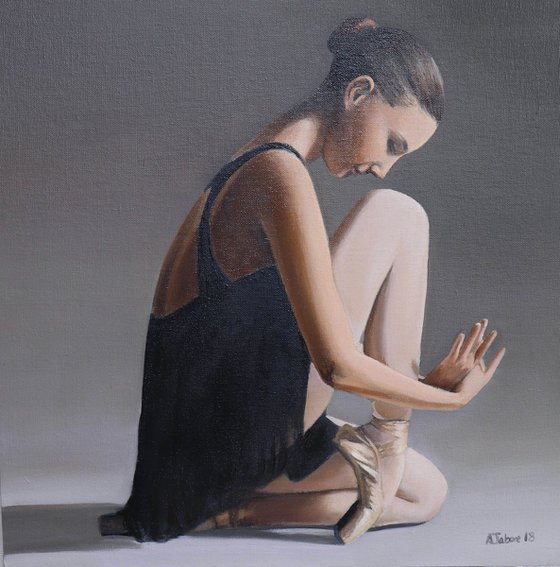 Feet and Hands, Portrait of a Dancer, Ballet, Ballerina, Young Dancer Painting