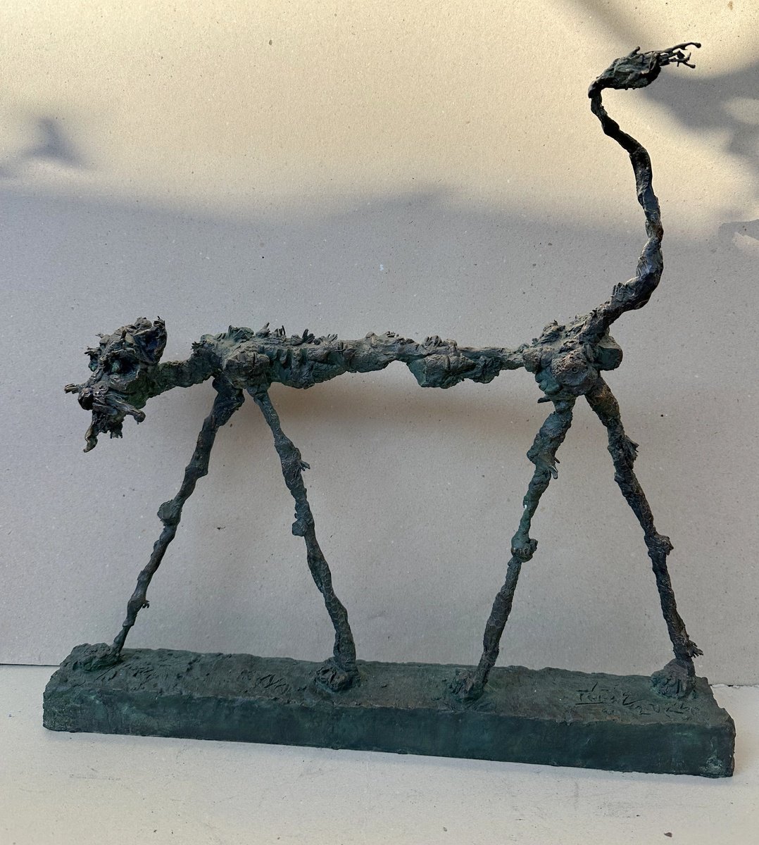 Surrealistic Bronze Sculpture , Stray Cat 2025 By Toth Erno, 19 X 18, Artwork For Sale On Artfinder