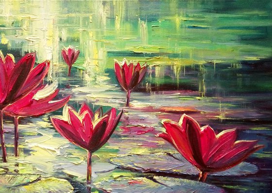 "Water Lilies" original artwork by Artem Grunyka