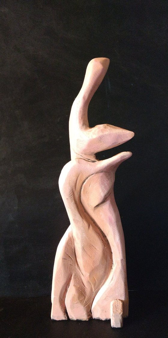 Abstract Sculpture. Hand Carved Wood