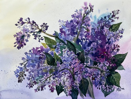 Bouquet of lilacs. Summer flowers. by Natalia Veyner