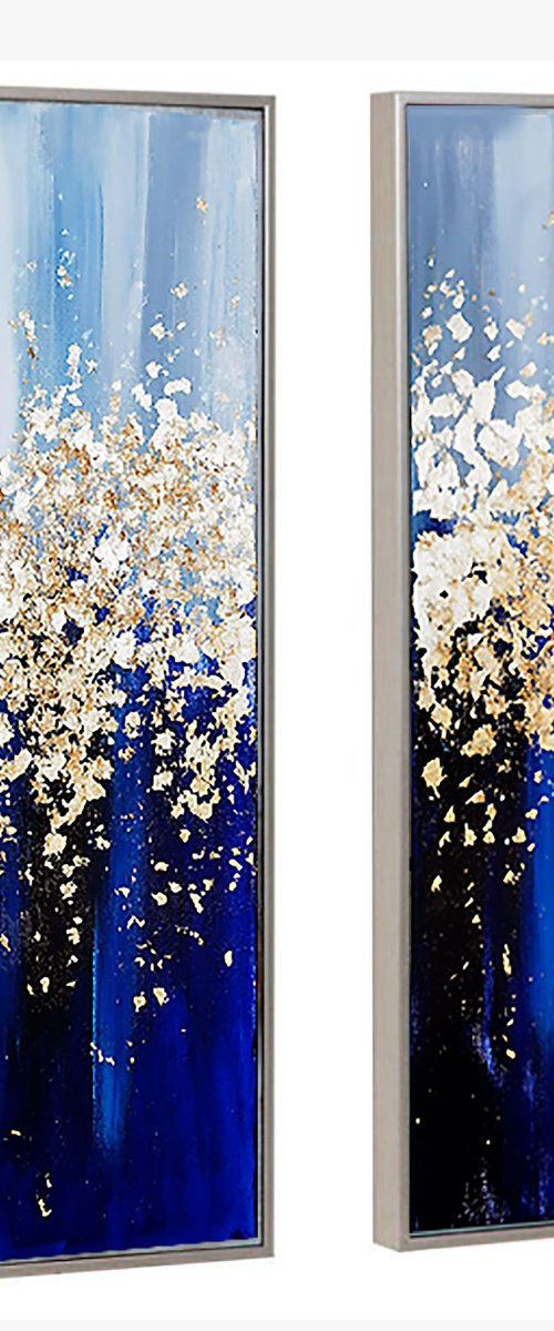 Set paintings, 2 piece wall art, Gold Leaf Painting by Annet Loginova