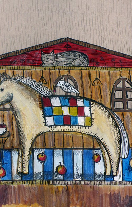 Horse in the house by Elizabeth Vlasova