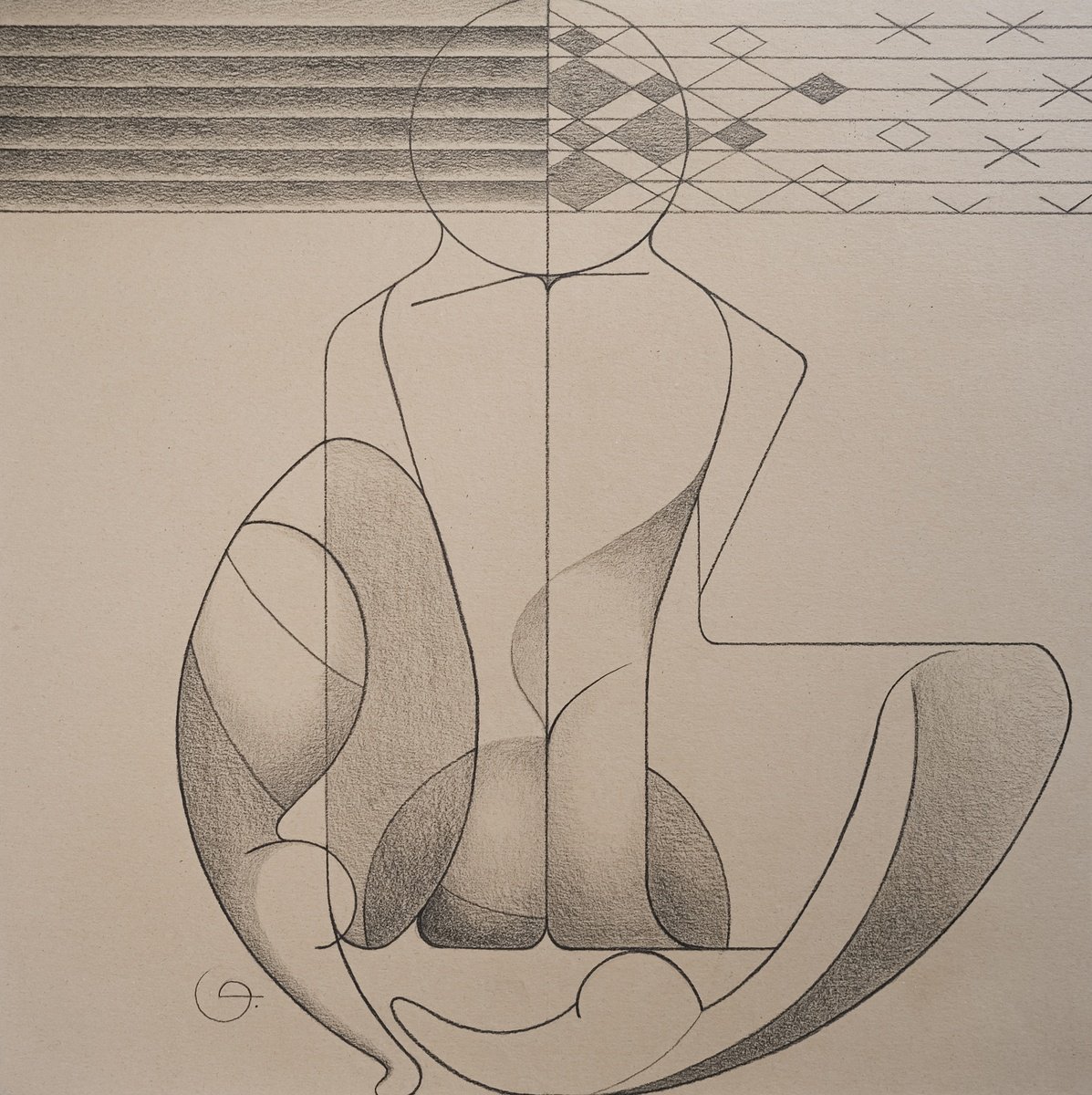 Geometric Pencil Drawing , Graphic 16 - Reflection 18X18 By Tetiana Gryshchenko, 20 X 20, Artwork For Sale On Artfinder