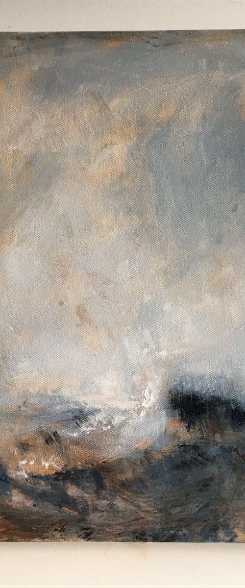 The Reprieve. Abstract Seascape. Ready to hang 20x20 inches. by Jackie Smith