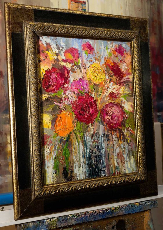 'Bouquet of Roses II' Framed Ready to hang FREE SHIPPING