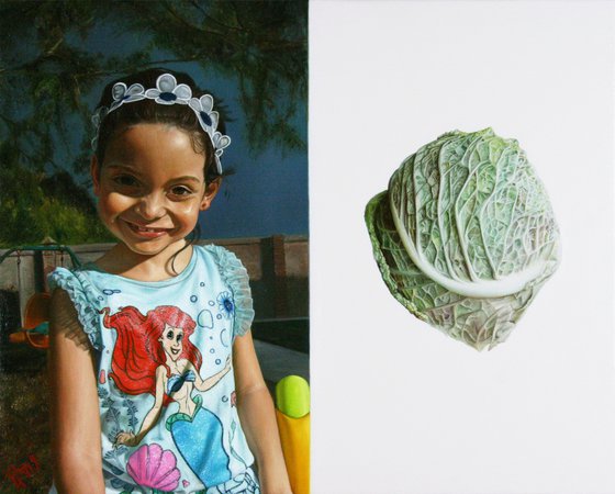 Bi-painting: Sofia/A savoy cabbage