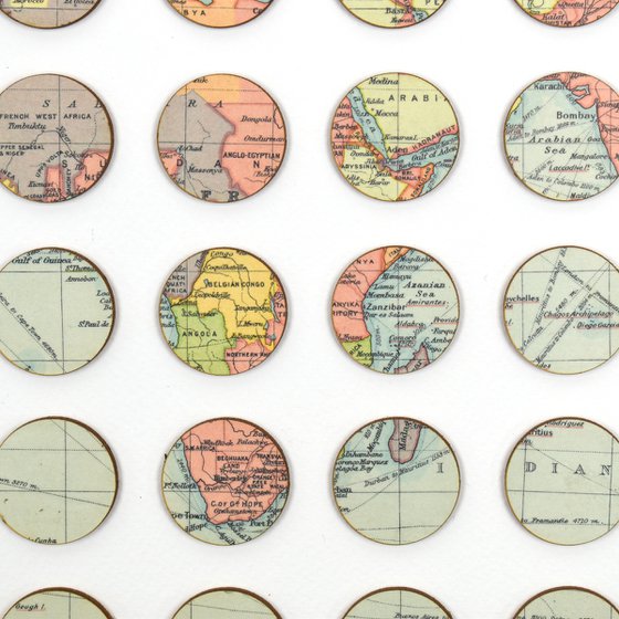 World Map Dots Collage