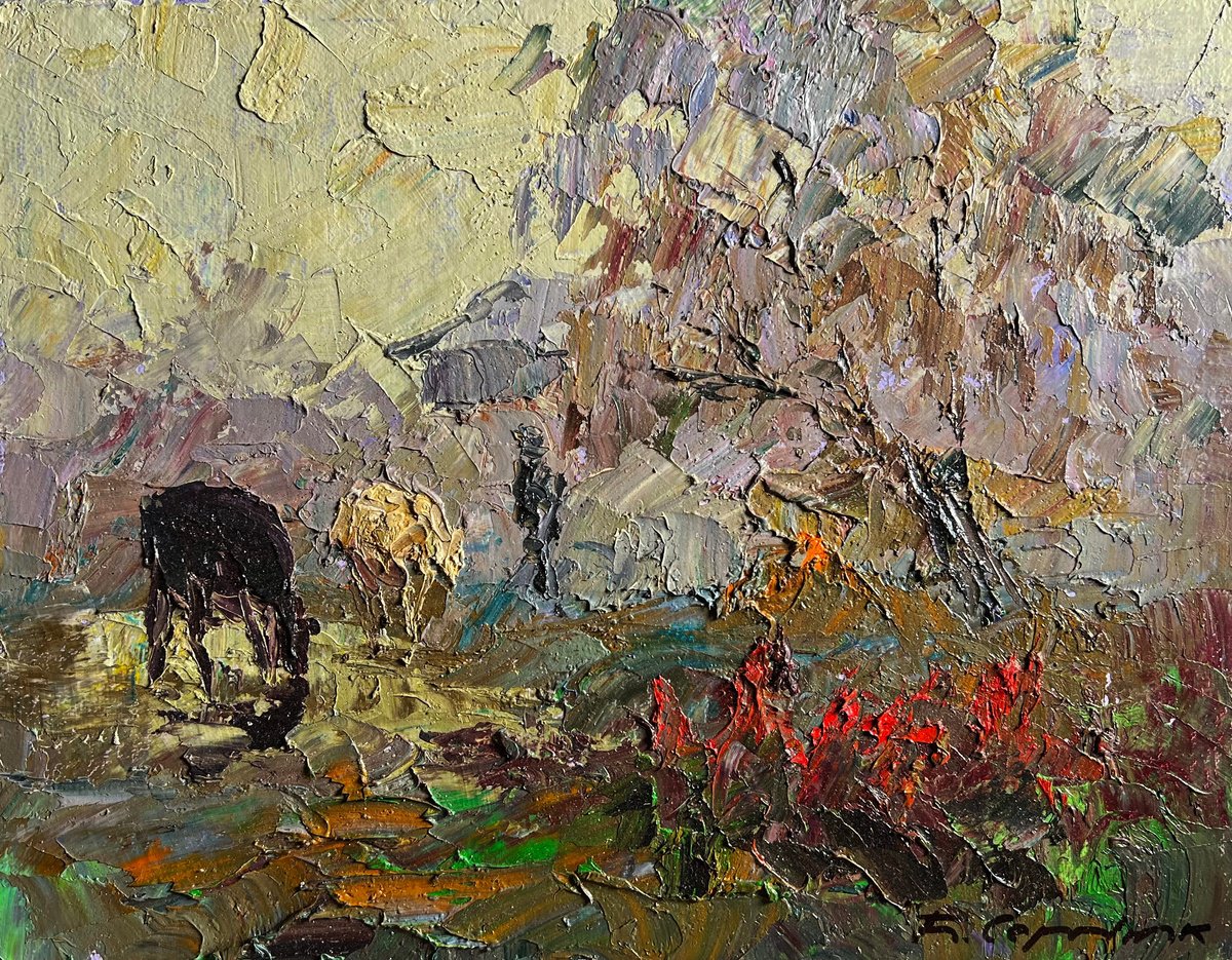 Autumn Morning Fog By Boris Serdyuk, 12 X 9, Artwork For Sale On Artfinder