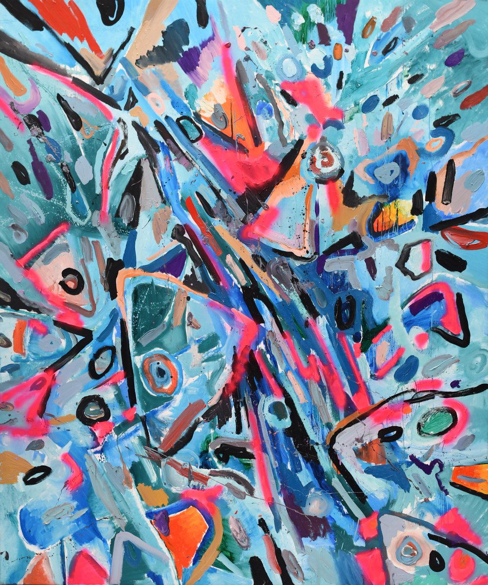 Organic Abstract Oil Painting By Dominic Virtosu, 66 X 79, Energy Of A Day, Original Artwork