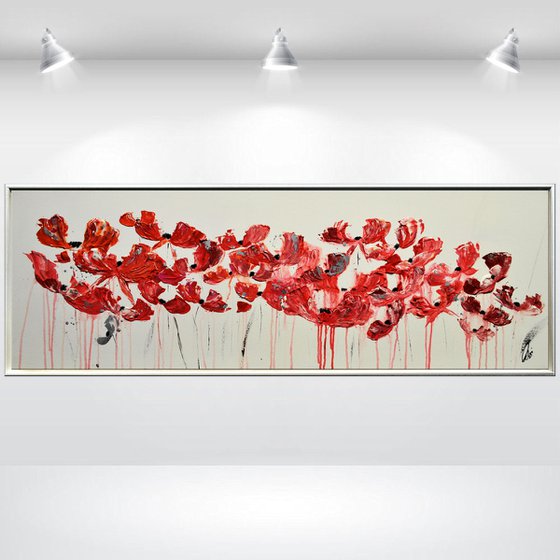 Wilder Mohn  acrylic abstract painting cherry blossoms nature painting framed canvas wall art