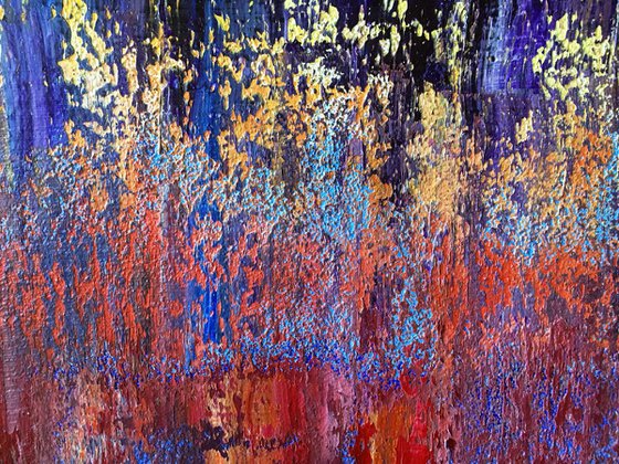 "Sound Wave" - FREE WORLDWIDE SHIPPING - Original Large PMS Oil Painting On Canvas - 48 x 24 inches