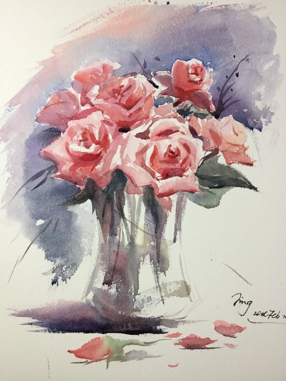 Vase of roses 3