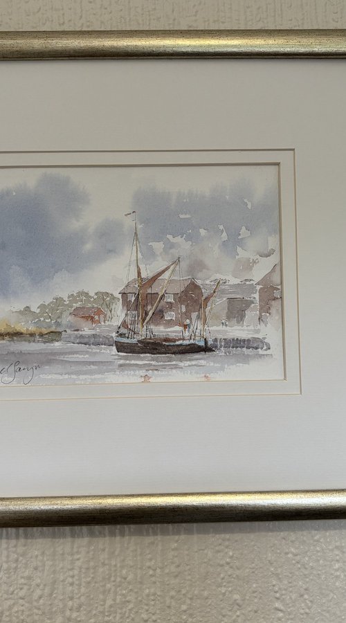 Thames Barge 'Cygnet' at Snape Maltings by Noel Sawyer