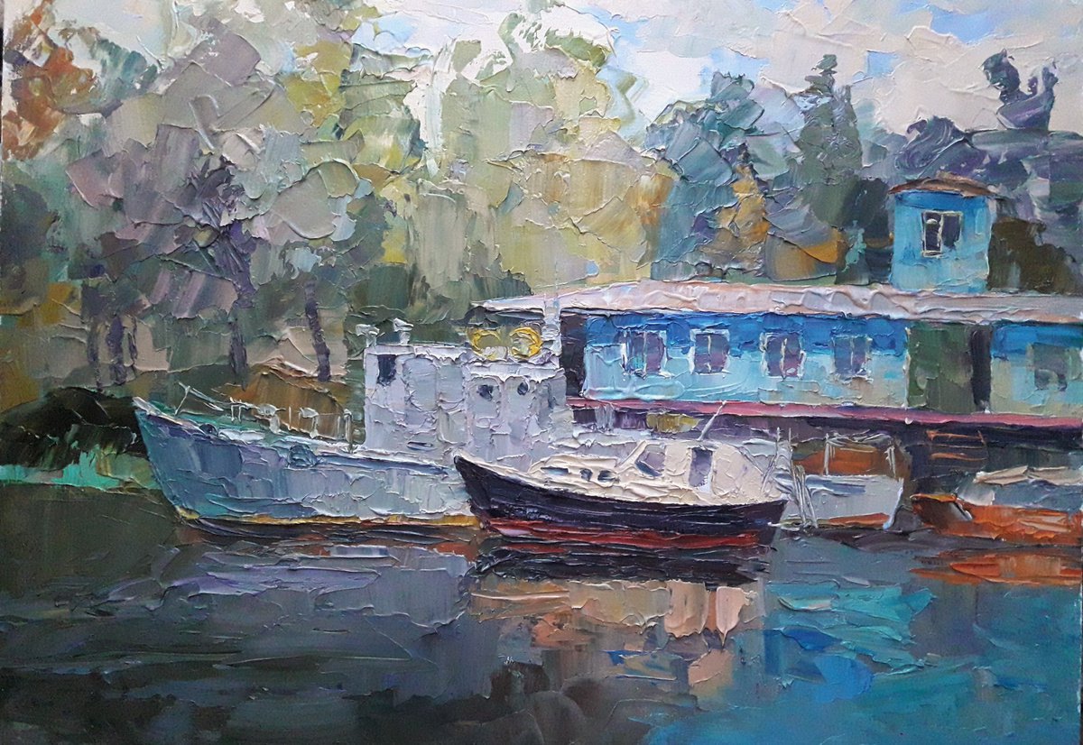 Oil painting Quay nSerb245 by Boris Serdyuk