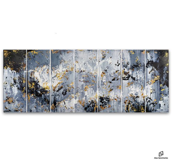 210x80cm. / Panoramic Painting  / 7 in 1 / Alex Senchenko © 2022 / Abstract 22127