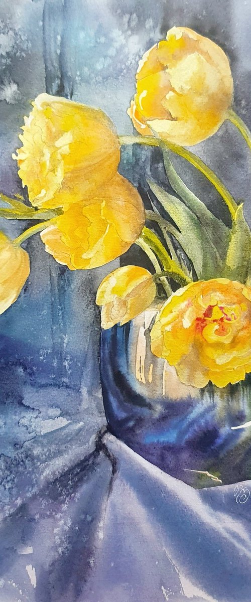 Lemon tulips by SoNata Art