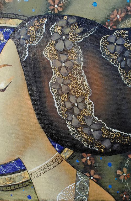 Original woman painting on canvas by Kate Kulish
