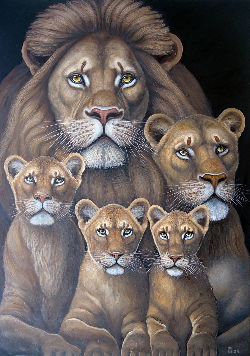 Photorealistic Animal Oil Painting By Grigor Velev, 20 X 28, Regal Unity, Original Artwork