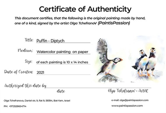 Puffin Diptych